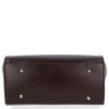 Kožené kabelka kufřík Genuine Leather čokoládová 2222